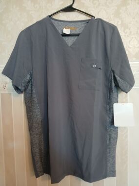 Urbane Men's Charcoal Gray V-Neck Short Sleeve Shirt